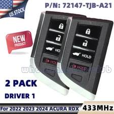 2 FOR ACURA RDX 2022-2024 SMART KEY REMOTE FOB FCC:KR5TP-2 DRIVER1 72147-TJB-A21