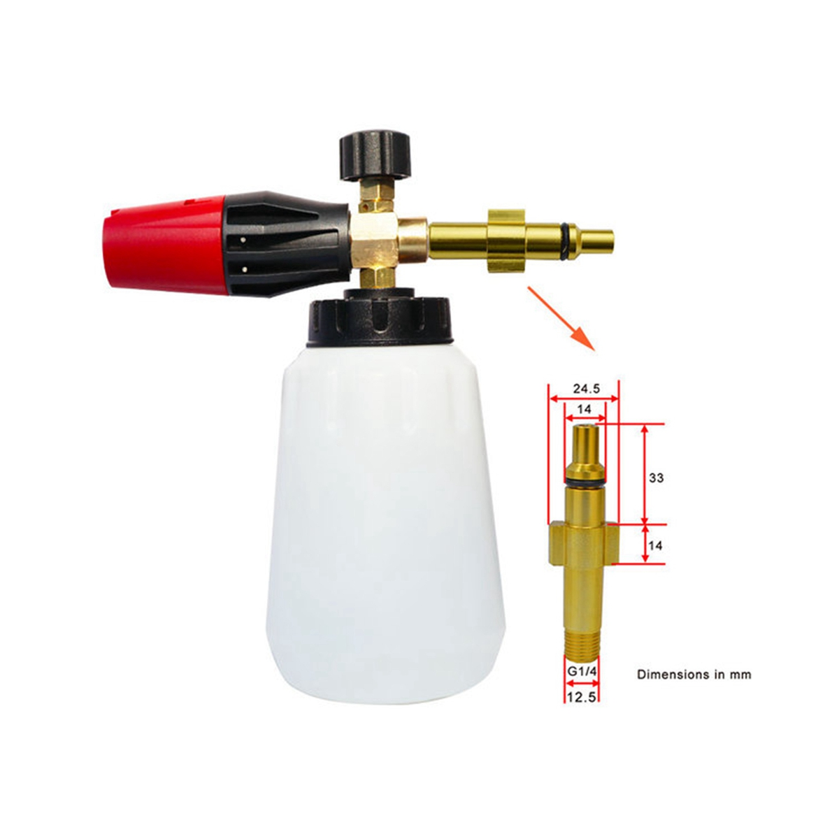 3X Pressure Washer Snow Foam Lance Nozzle Adjustable Foam Cannon