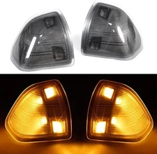 LED Side Mirror Turn Signal Lights Smoke Lens Amber For Dodge Ram 1500 2500 3500