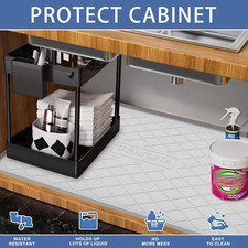 Under Sink Mat for Kitchen Waterproof, 37" X 22" Silicone under Sink Mat for ...