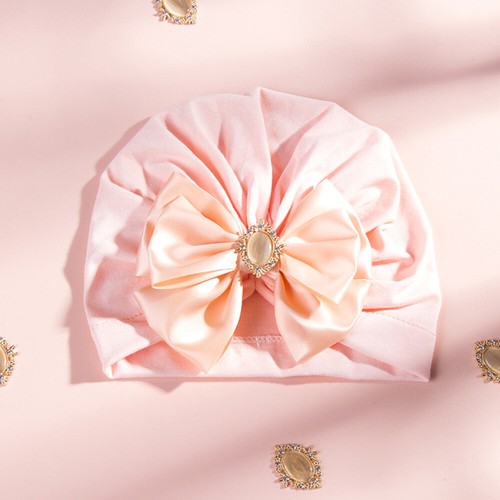Infant Hat Turban Hat Bow Knot Cap Baby Beanie Newborn Head Wrap Soft Indian Hat - Picture 7 of 19