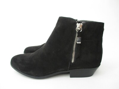 Sam Edelman Aula Hunter Women Booties Ankle Boots Block Heel Black Suede Size 5