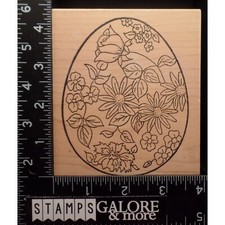 ME AND CARRIE LOU RUBBER STAMPS OVAL BORDER EGG GARDEN FLOWERS 1075