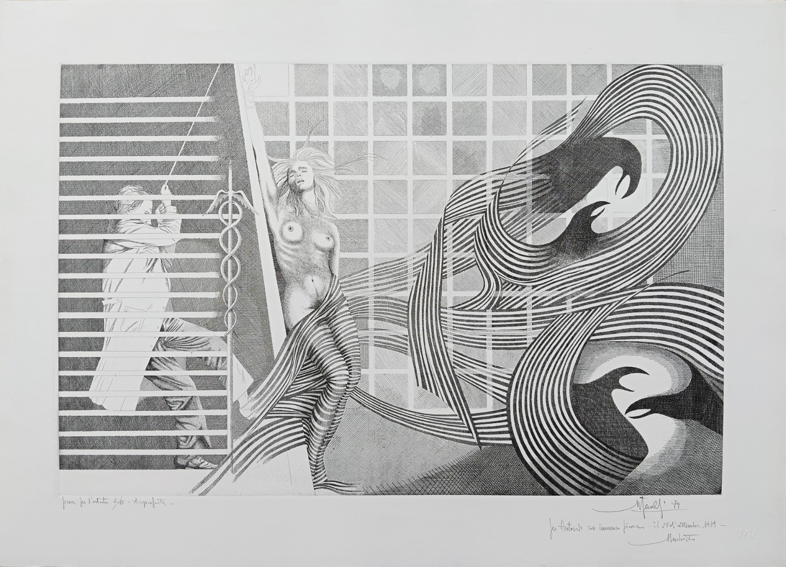 Umberto Ferrelli - Original 1979 Etching, Numbered and Signed