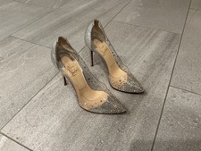 Christian Louboutin red bottom heels sparkle crystal clear pumps