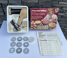 Proctor Silex Electric Food Gun Complete Christmas Holiday Cookies W/ Box Works