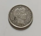 1900-S US 10 cents barber dime silver coin "Philippine Date" nice details
