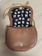 Marc Jacobs Crossbody Bag Womens Brown Leather Chain Strap Flap Magnetic ASE3128