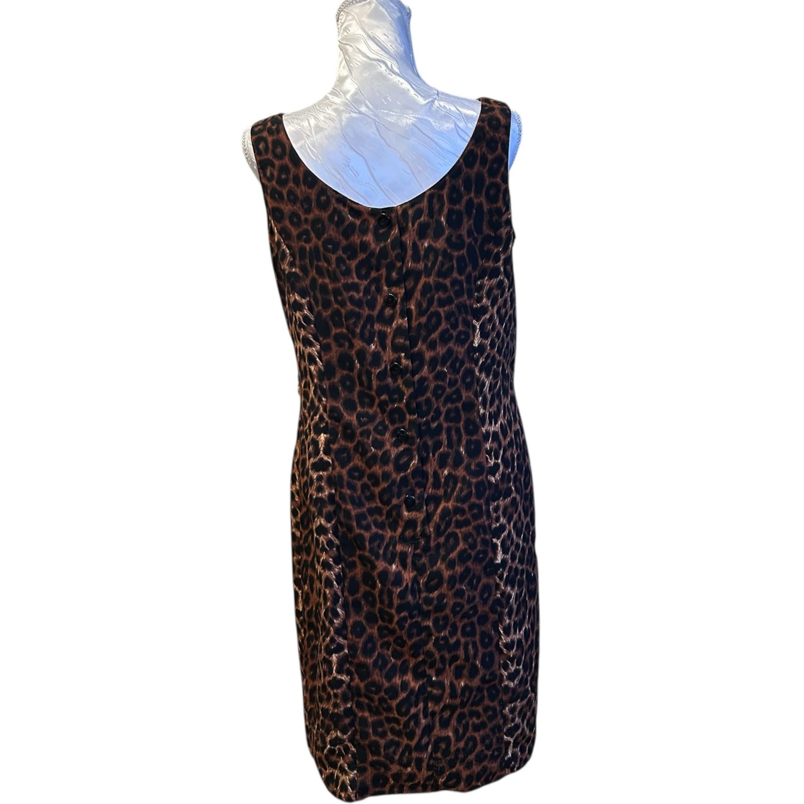 Vintage Basic Editions Leopard Print Wrap Dress S… - image 3