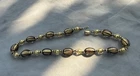 Vintage Murano Art Glass Beaded Necklace Gold Lattice Foil Lampwork Knotted