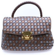Bottega Veneta Intrecciato Handbag Brown Leather