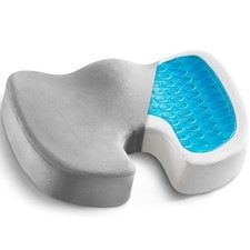Gel Seat Cushion for Long Sitting - Memory Foam Chair Pillow for Sciatica
