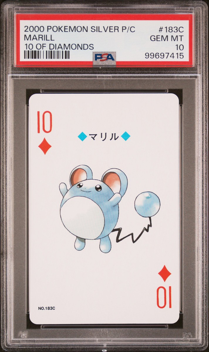 2000 POKEMON SILVER VERSION PLAYING CARDS 10 OF DIAMONDS #183C