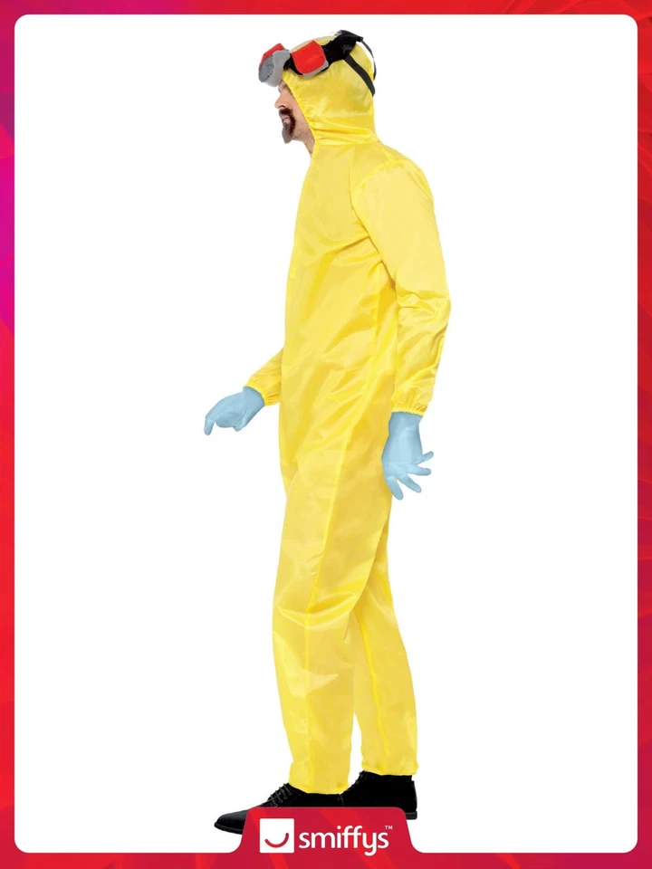 Disfraz Smiffys Breaking Bad en Amarillo para Adultos, Traje Hazmat, Máscara Látex, Guante Foto 2 de 3