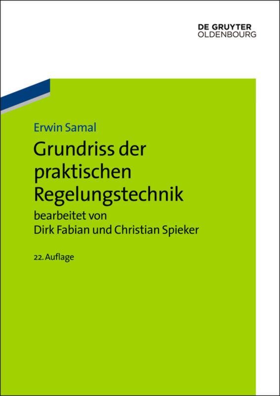 Grundriss der praktischen Regelungstechnik Erwin Samal