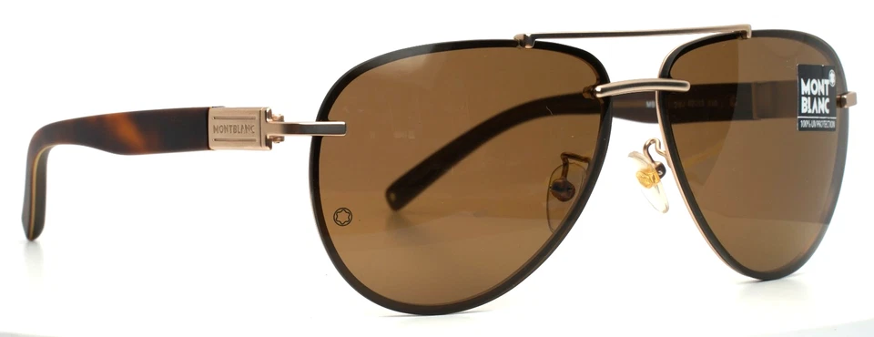 Gafas de sol Montblanc MB404S 29J mate oro rosa para hombre aviador borde completo 62-13-135 Foto 4 de 4