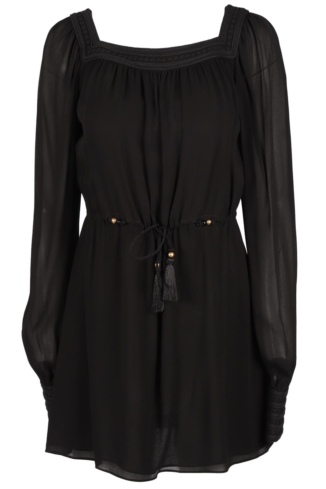 SAINT LAURENT MINI ABITO CREPE NERO FR 40 UK 12