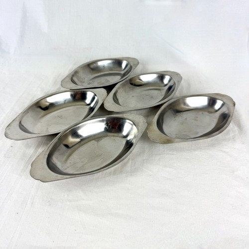 Vintage Brand Ware 5 Individual Stainless Steel Oval Dishes Oven Dishwasher - Picture 7 of 9
