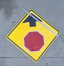 Stop Sign Ahead 30" Authentic Retired Street Traffic Road Sign 