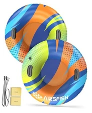 Snow Tube with Towable Leash,  Inflatable Snow Sled Heavy Duty Cover Wear 2 36″