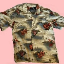 Colorful Floral Izod Hawaiian Tropical Aloha Large Shirt - Lightweight Rayon