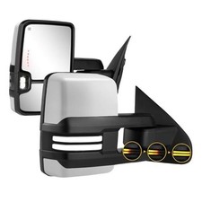 Painted Towing Mirrors Compatible with 2014-2018 Chevy Silverado GMC White