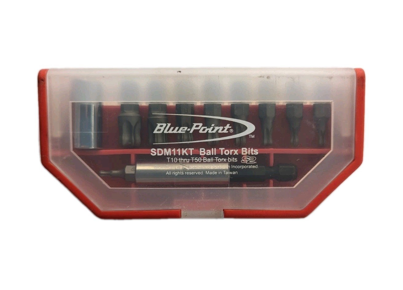 Blue Point 6 Inch Bit Set Blue point 11Pcs Bits Torx Ball HEX Set W/Case T10-T50 +Extension ...