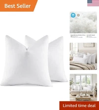 Elegant 26x26 Throw Pillow Inserts - Cozy Cotton with Down Feather Blend, 2-Pack