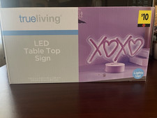 LED Table Top XOXO Love & Hearts Sign, Purple...