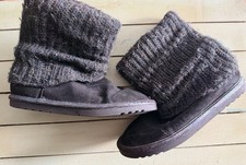Girls Boot Black With Sweater Upper Size 3