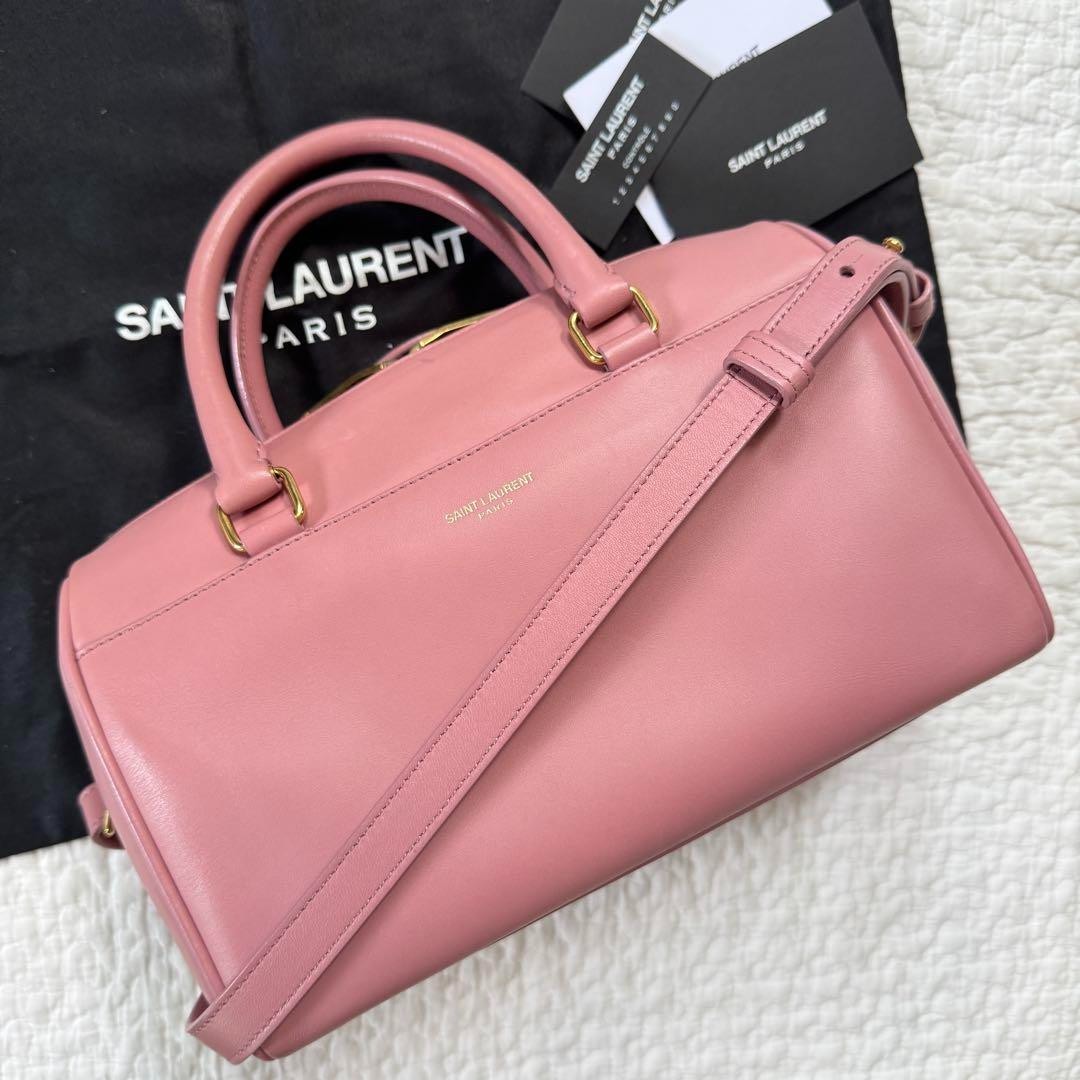 Borsa a tracolla classica Yves Saint Laurent 2way YSL pelle rosa autentica F0605457