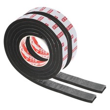 1"W x 3/8"T x 6.6Ft EVA Double Sided Foam Tape, 2Rolls, Black