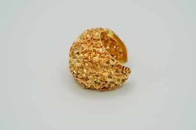 Gold über Sterlingsilber DYADEMA Nugget Blume Kuppel Manschette Ring Größe 9,5 JB41