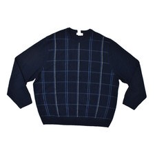 Dockers Men's Size XXL Blue Plaid 100 Acrylic Pullover Sweater Crewneck