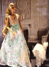 1:6 Size WHITE POODLE Standing for Fashion Royalty Silkstone Barbie Fashionista