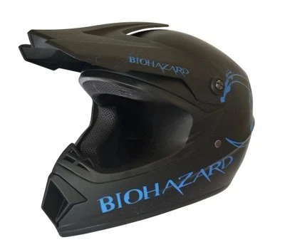 LINEUP24 Crosshelm Helm Kinderhelm Motorradhelm Motocross Bio Hazard teal Motorrad Quad