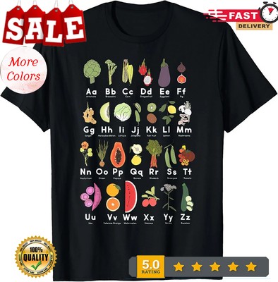 2025/Vegetable Garden Alphabet Gardener Gardening Veggie Unisex T-Shirt