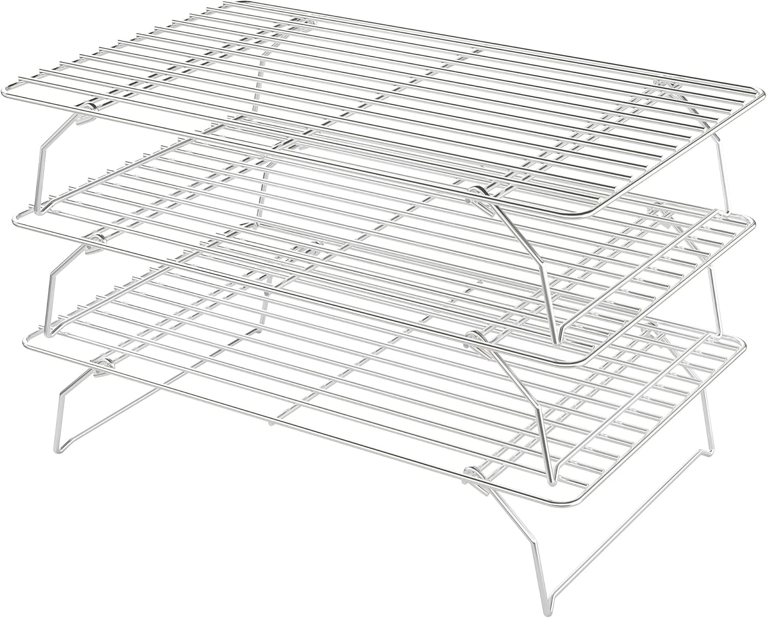 Cooling Racks Cooking & Baking 3 Tier Stackable Grid Wire Baking Rack Oven