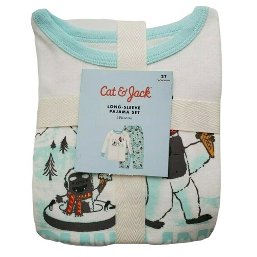 Cat & Jack Yeti Pajamas Boys Sz 2T 2 Pc Fleece Long Sleeve Pants PJs Sleepwear - Picture 2 of 4
