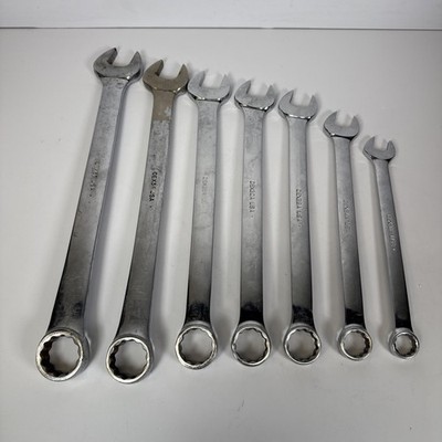 Snap-On 7 pc Large Combo Wrench Set 1-1/6 1-1/8 1  15/16 7/8 3/4 5/8