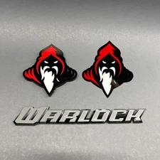 Warlock Emblem Badges Red/Black Fender Angry Aggressive Racing + Tailgate Badge