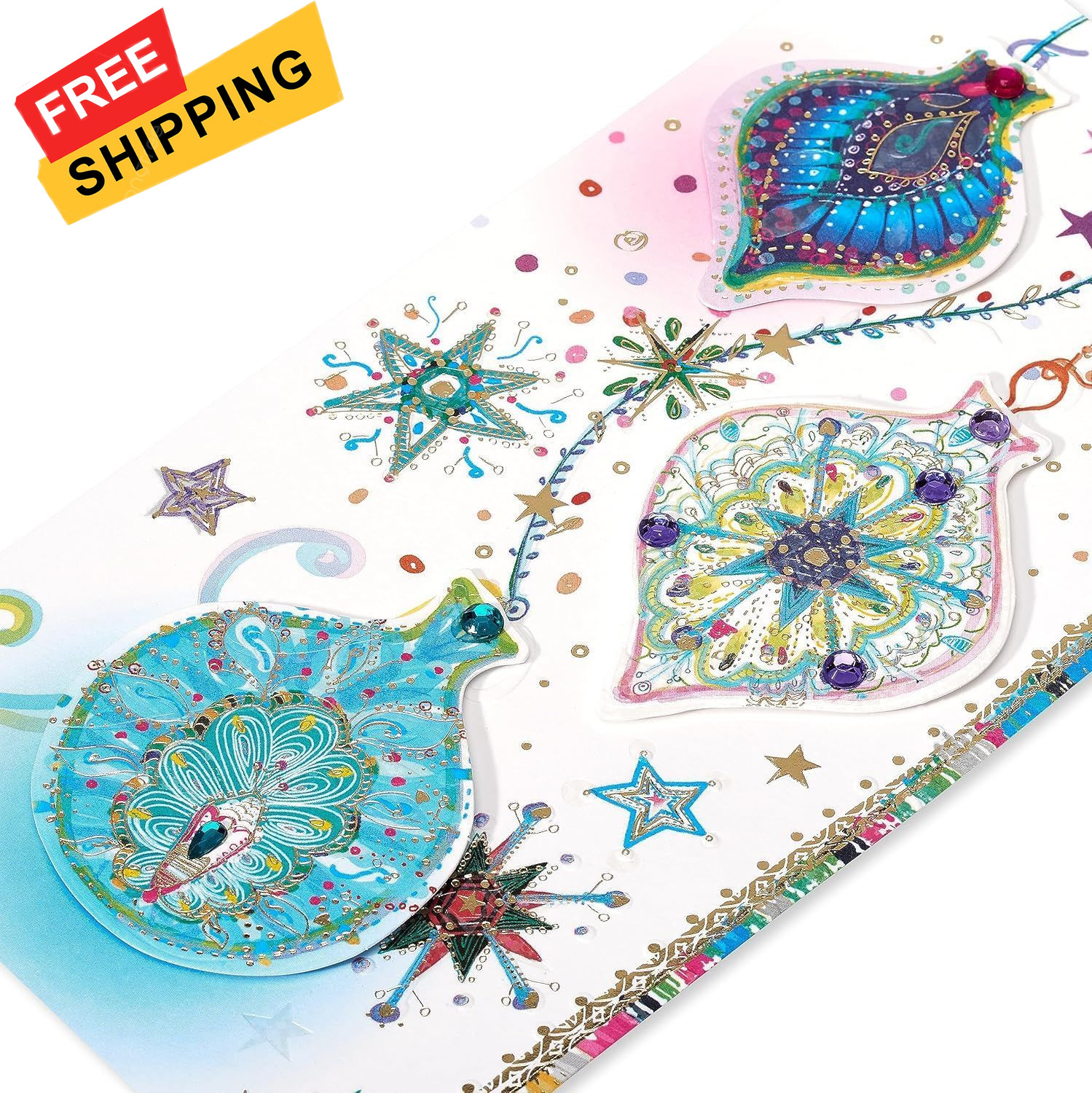 Papyrus Unique Christmas Card with Colorful 1 EA, Wonderful 