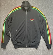 Adidas Firebird Track Jacket Bob Marley Rasta Stripes Medium