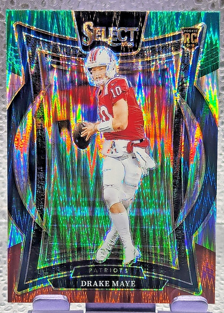 2024 Select ROOKIE Green & Red Shock Prizm Drake Maye #27 - Patriots