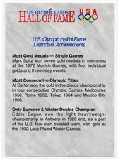 Achievements 1991 Impel U.S. Olympic Hall of Fame #86  Spitz  Oerter  Eagan  #3