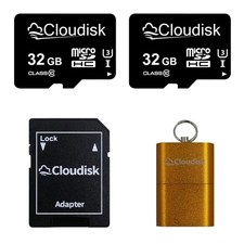 Pack of 2 Micro SD Card 32GB Flash Memory Card Micro SDHC with SD Adapter and...