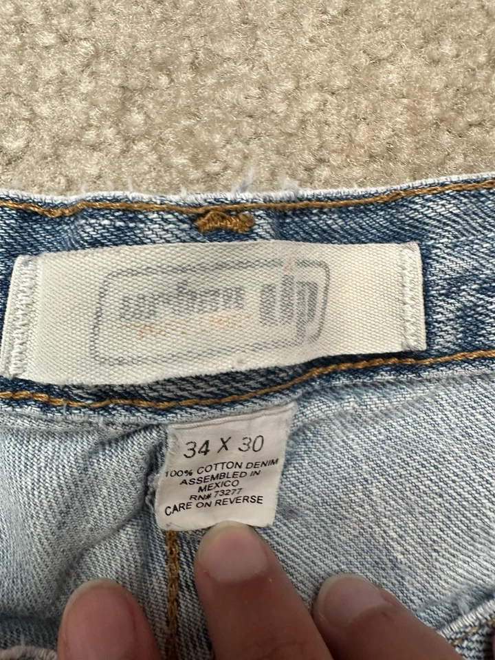 Jeans jeans vintage anos 90 lavagem leve tamanho 34x30 masculino perna reta Urban Up - Imagem 3 de 3