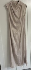 PLT pretty little thing high neck oyster satin midi dress bias cut size 12 new