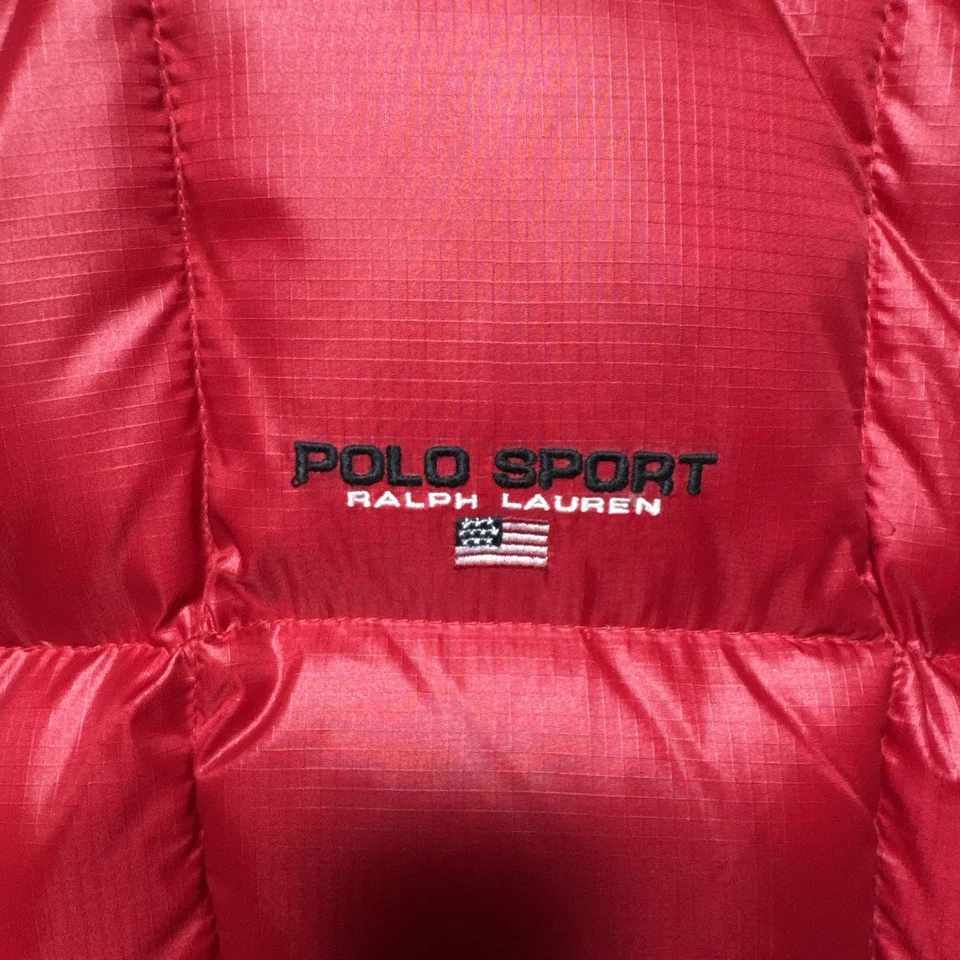 Vintage Polo Ralph Lauren Sport Down Jacket Mens XL Red Puffer Quilted Gorpcore - Image 3 of 4