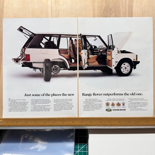 1993 Range Rover County LWB White SUV 2 Page Vintage Print Ad Auto Advert Art